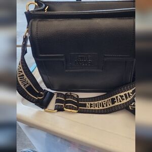 Steve Madden Black Crossbody Bag with Gold Accents